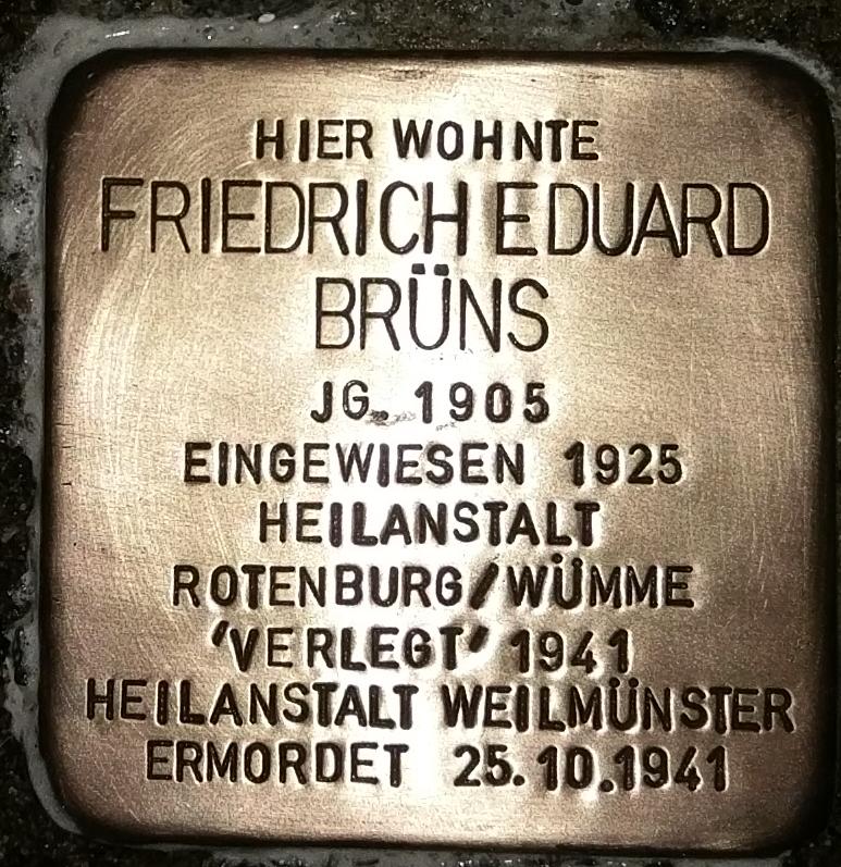 Stolperstein für Friedrich Eduard Brüns